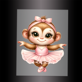 (DTF-13007) BALLERINA MONKEY- Garment Transfer