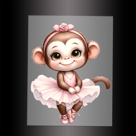 (DTF-13008) BALLERINA MONKEY- Garment Transfer