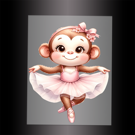 (DTF-13012) BALLERINA MONKEY- Garment Transfer