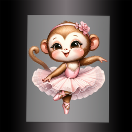 (DTF-13013) BALLERINA MONKEY- Garment Transfer