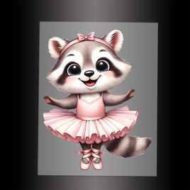 (DTF-13201) BALLERINA RACCOON - Garment Transfer