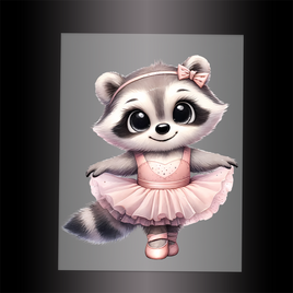 (DTF-13202) BALLERINA RACCOON - Garment Transfer