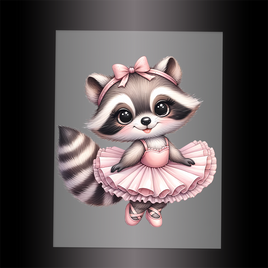 (DTF-13203) BALLERINA RACCOON - Garment Transfer