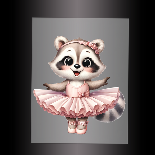 (DTF-13204) BALLERINA RACCOON - Garment Transfer