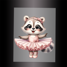 (DTF-13204) BALLERINA RACCOON - Garment Transfer