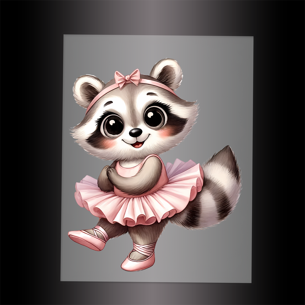 (DTF-13205) BALLERINA RACCOON - Garment Transfer