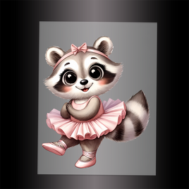 (DTF-13205) BALLERINA RACCOON - Garment Transfer