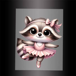 (DTF-13206) BALLERINA RACCOON - Garment Transfer