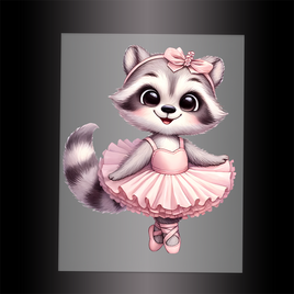 (DTF-13207) BALLERINA RACCOON - Garment Transfer