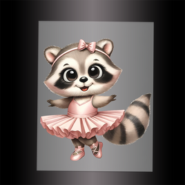 (DTF-13208) BALLERINA RACCOON - Garment Transfer