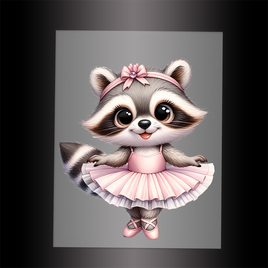 (DTF-13209) BALLERINA RACCOON - Garment Transfer