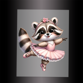 (DTF-13210) BALLERINA RACCOON - Garment Transfer