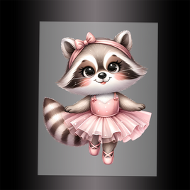 (DTF-13212) BALLERINA RACCOON - Garment Transfer