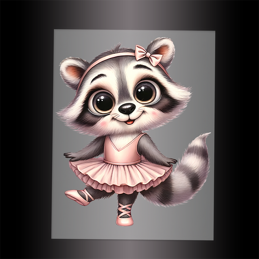 (DTF-13213) BALLERINA RACCOON - Garment Transfer