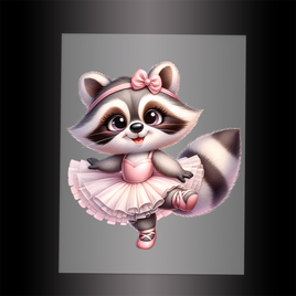 (DTF-13215) BALLERINA RACCOON - Garment Transfer