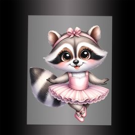 (DTF-13216) BALLERINA RACCOON - Garment Transfer