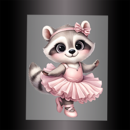 (DTF-13217) BALLERINA RACCOON - Garment Transfer