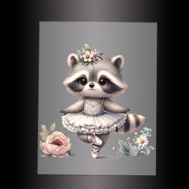 (DTF-13218) BALLERINA RACCOON - Garment Transfer