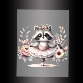 (DTF-13219) BALLERINA RACCOON - Garment Transfer