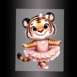 (DTF-13406) BALLERINA TIGER - Garment Transfer