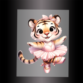 (DTF-13407) BALLERINA TIGER - Garment Transfer