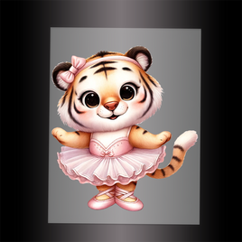 (DTF-13410) BALLERINA TIGER - Garment Transfer