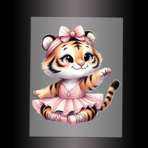 (DTF-13417) BALLERINA TIGER - Garment Transfer