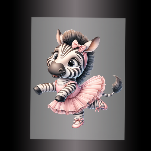 (DTF-13601) BALLERINA ZEBRA - Garment Transfer