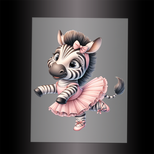 (DTF-13601) BALLERINA ZEBRA - Garment Transfer