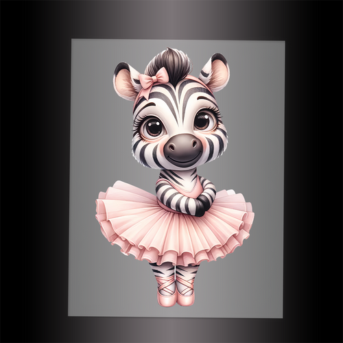 (DTF-13602) BALLERINA ZEBRA - Garment Transfer