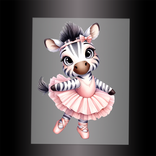 (DTF-13603) BALLERINA ZEBRA - Garment Transfer