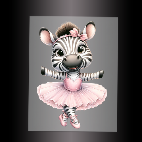 (DTF-13604) BALLERINA ZEBRA - Garment Transfer
