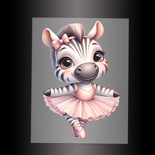 (DTF-13605) BALLERINA ZEBRA - Garment Transfer