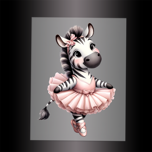 (DTF-13606) BALLERINA ZEBRA - Garment Transfer