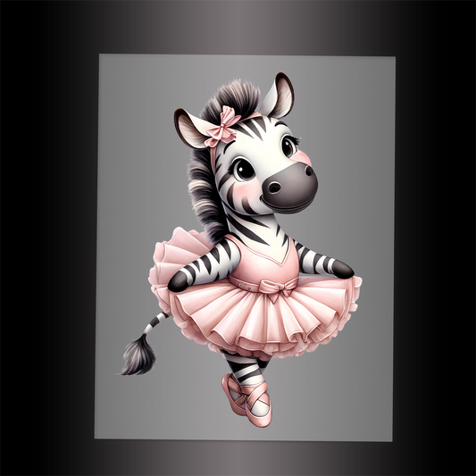 (DTF-13606) BALLERINA ZEBRA - Garment Transfer