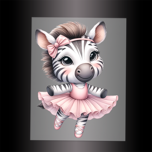 (DTF-13607) BALLERINA ZEBRA - Garment Transfer