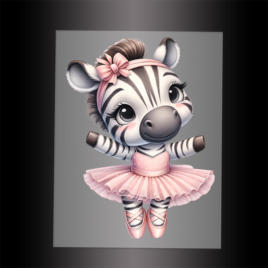 (DTF-13608) BALLERINA ZEBRA - Garment Transfer