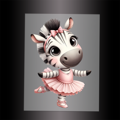 (DTF-13609) BALLERINA ZEBRA - Garment Transfer