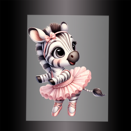 (DTF-13610) BALLERINA ZEBRA - Garment Transfer