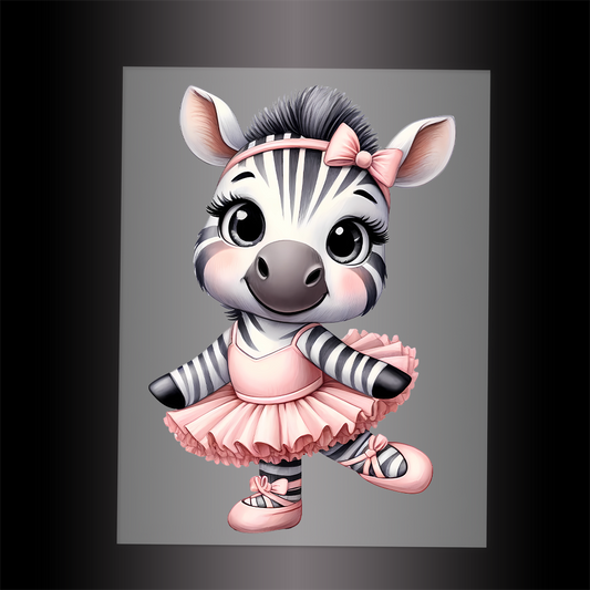 (DTF-13611) BALLERINA ZEBRA - Garment Transfer