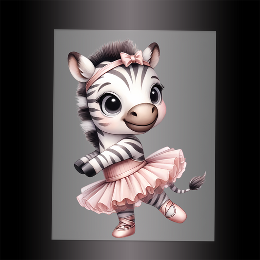 (DTF-13613) BALLERINA ZEBRA - Garment Transfer