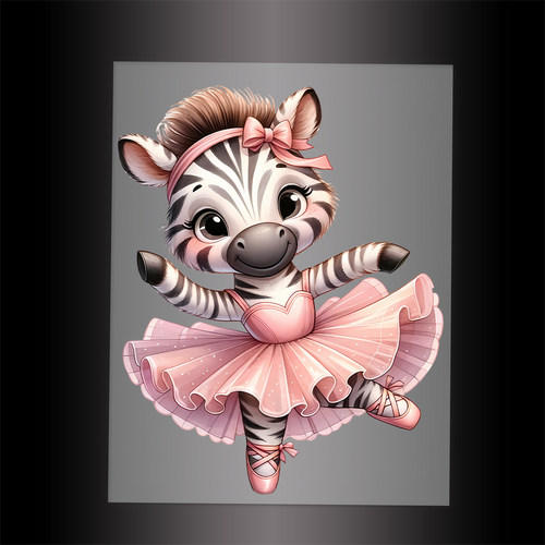 (DTF-13614) BALLERINA ZEBRA - Garment Transfer
