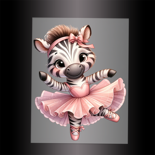 (DTF-13614) BALLERINA ZEBRA - Garment Transfer