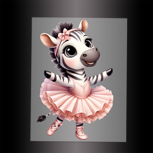 (DTF-13616) BALLERINA ZEBRA - Garment Transfer