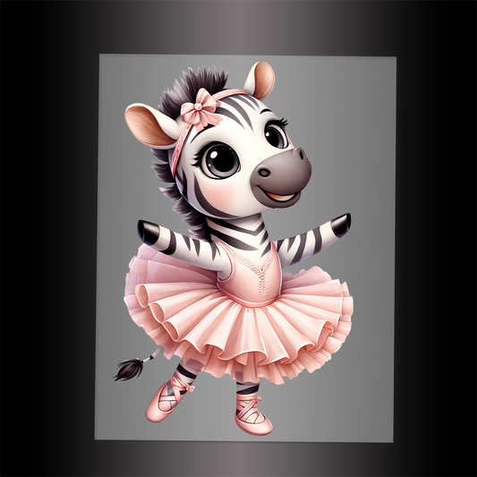(DTF-13616) BALLERINA ZEBRA - Garment Transfer