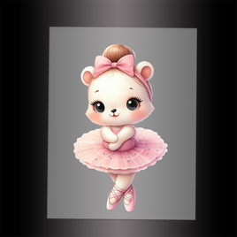 (DTF-13800) BALLERINA BEAR - Garment Transfer