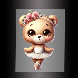 (DTF-13803) BALLERINA BEAR - Garment Transfer