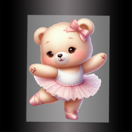 (DTF-13804) BALLERINA BEAR - Garment Transfer