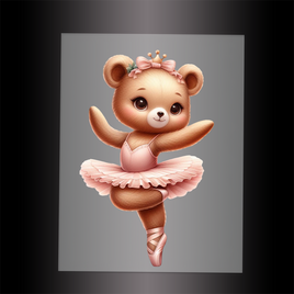 (DTF-13805) BALLERINA BEAR - Garment Transfer