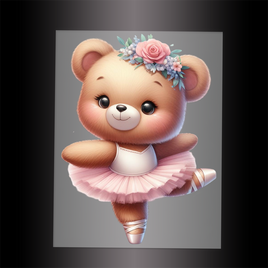 (DTF-13807) BALLERINA BEAR - Garment Transfer